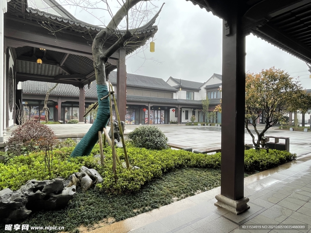 中式别墅庭院图片