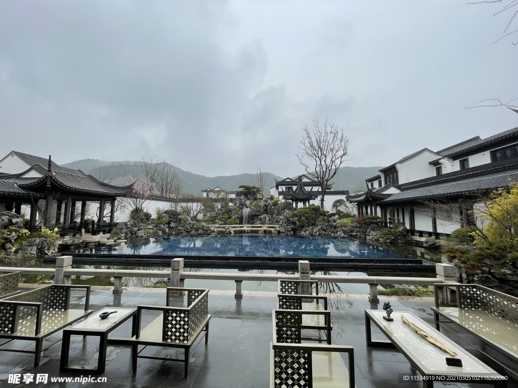 中式别墅庭院图片