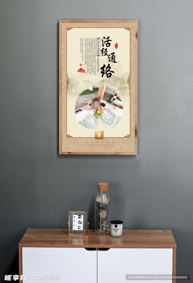 水疗文化展板活经通络