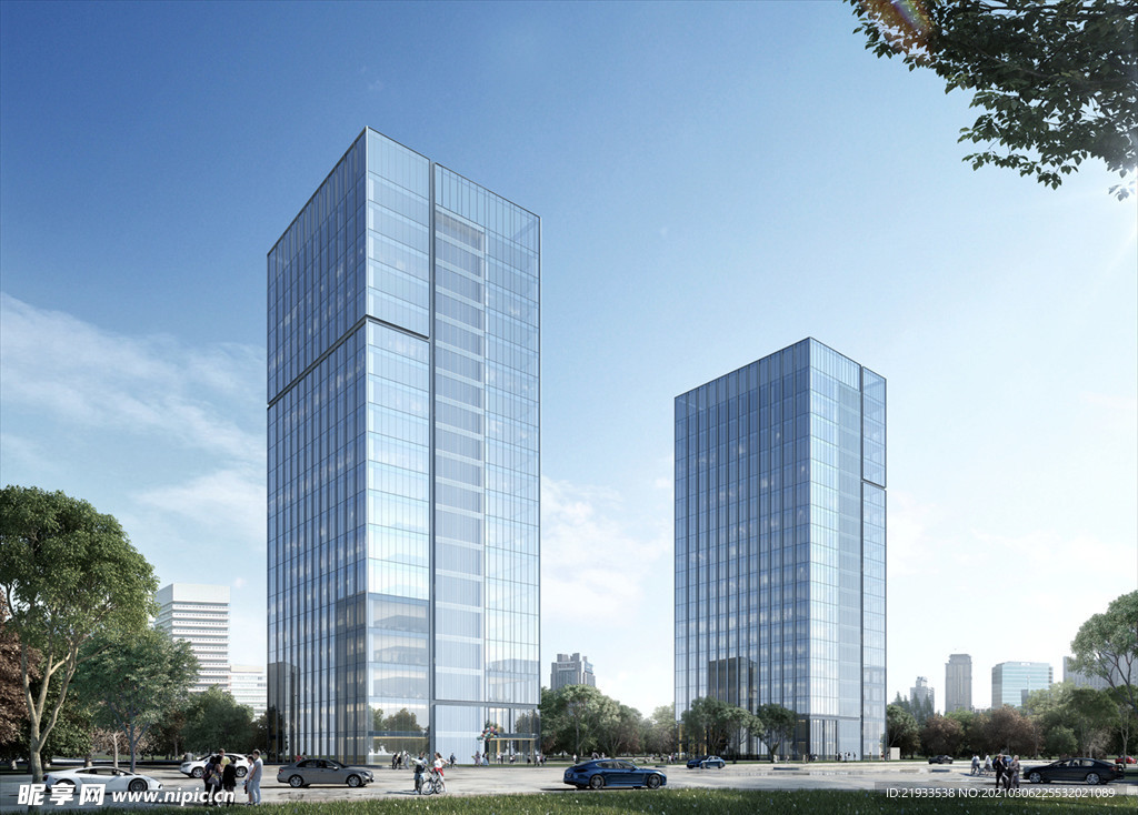 沿街公建办公楼玻璃幕墙