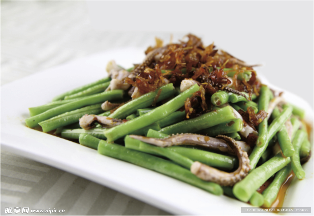 豆角爆鱿鱼