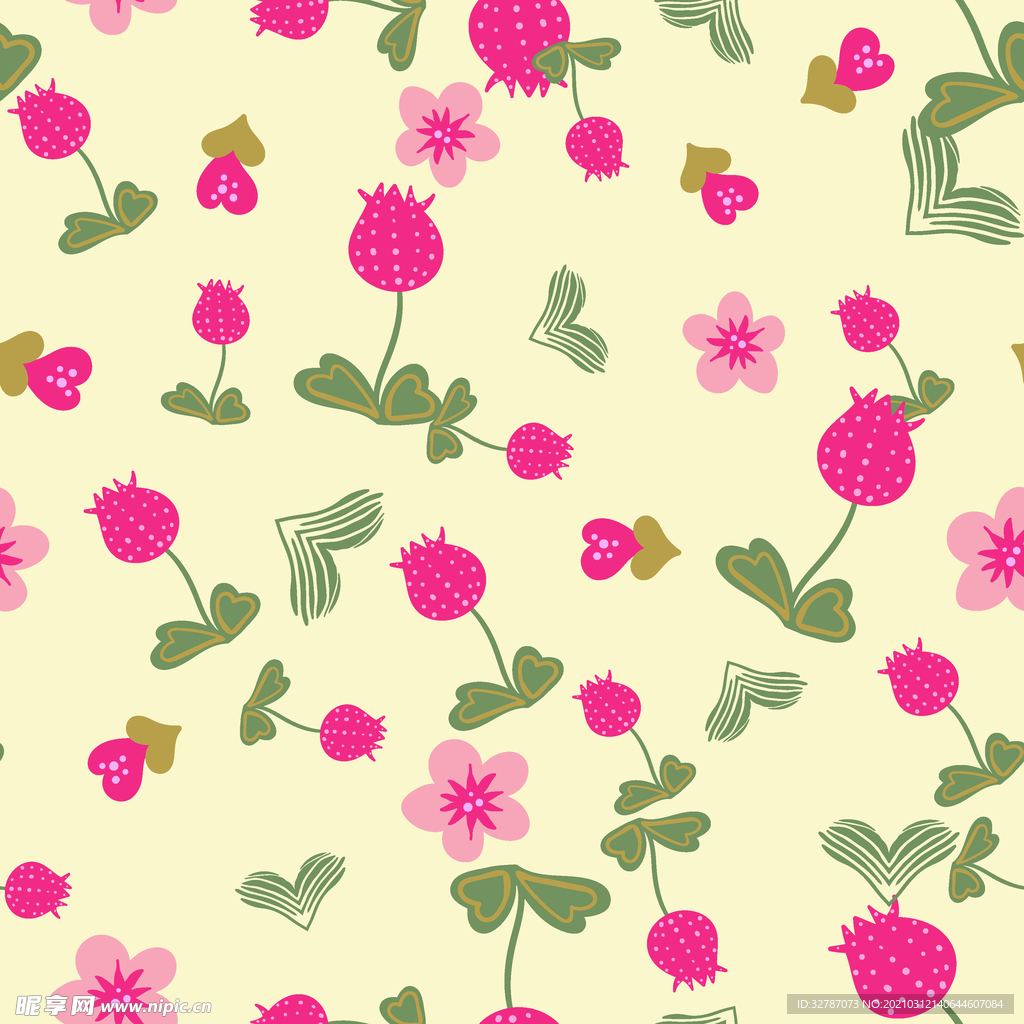 手绘花 叶子 小碎花 小花