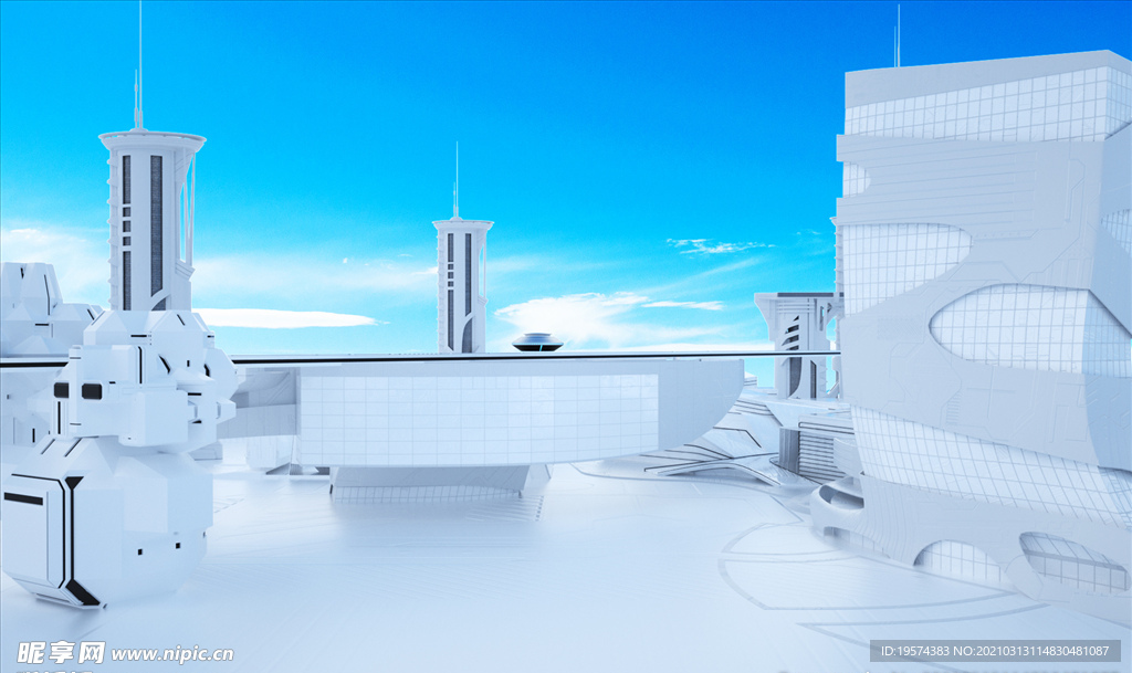C4D模型别墅建筑企业公司