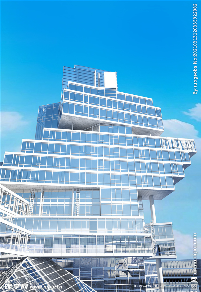C4D模型别墅建筑企业公司