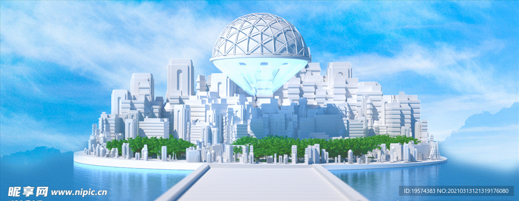 C4D模型未来都市城市