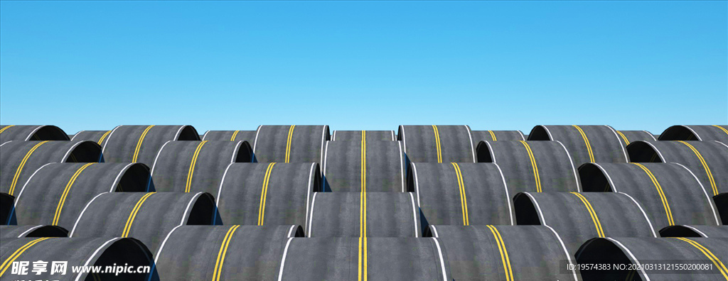 C4D模型弯曲曲线马路道路