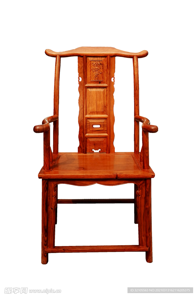 刺猬紫檀四出头官帽椅