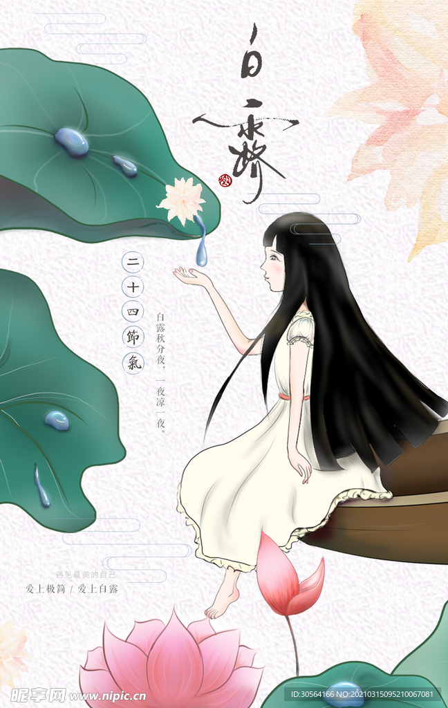 白露节气传统活动宣传海报素材