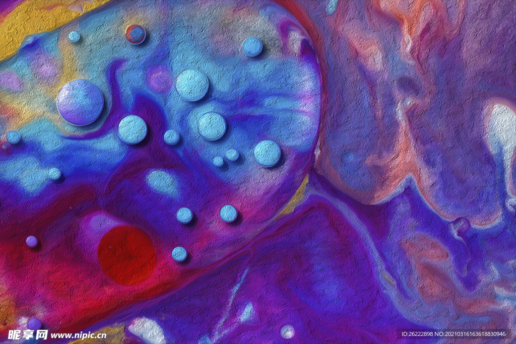 油画 墙面 气泡 彩色 肌理