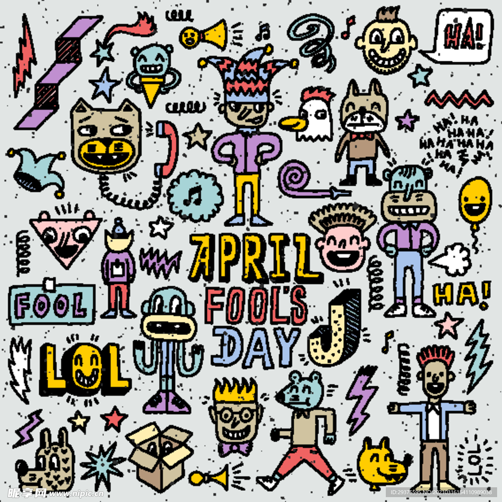手绘个性人物动物涂鸦插画线稿