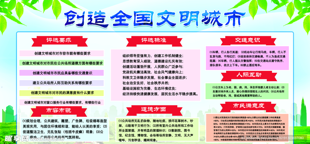 创建文明城市公益活动海报素材