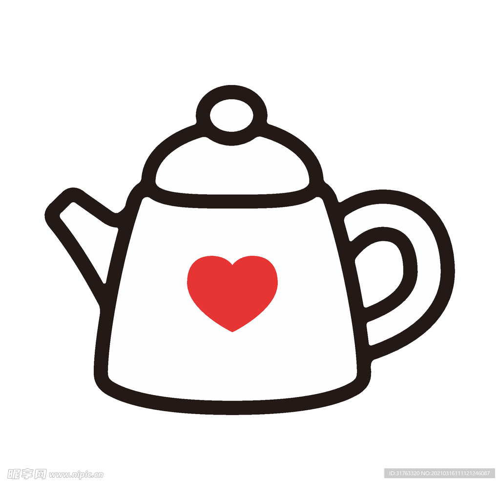 爱心茶壶