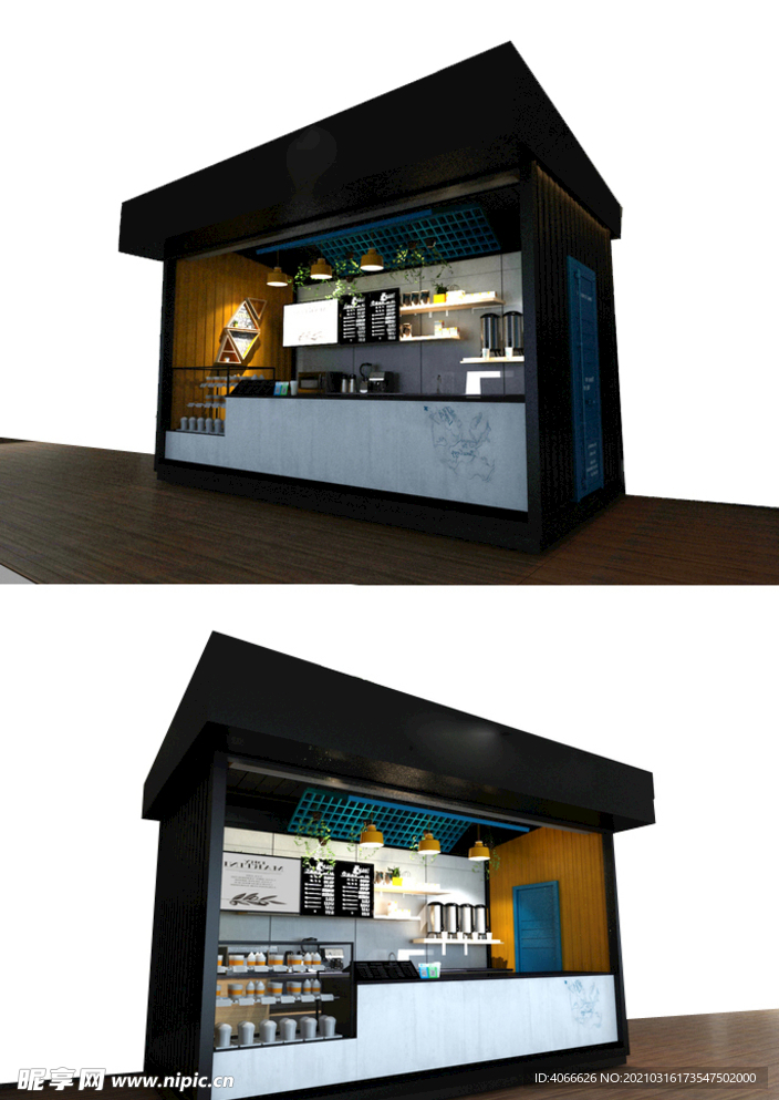 奶茶店面3d模型