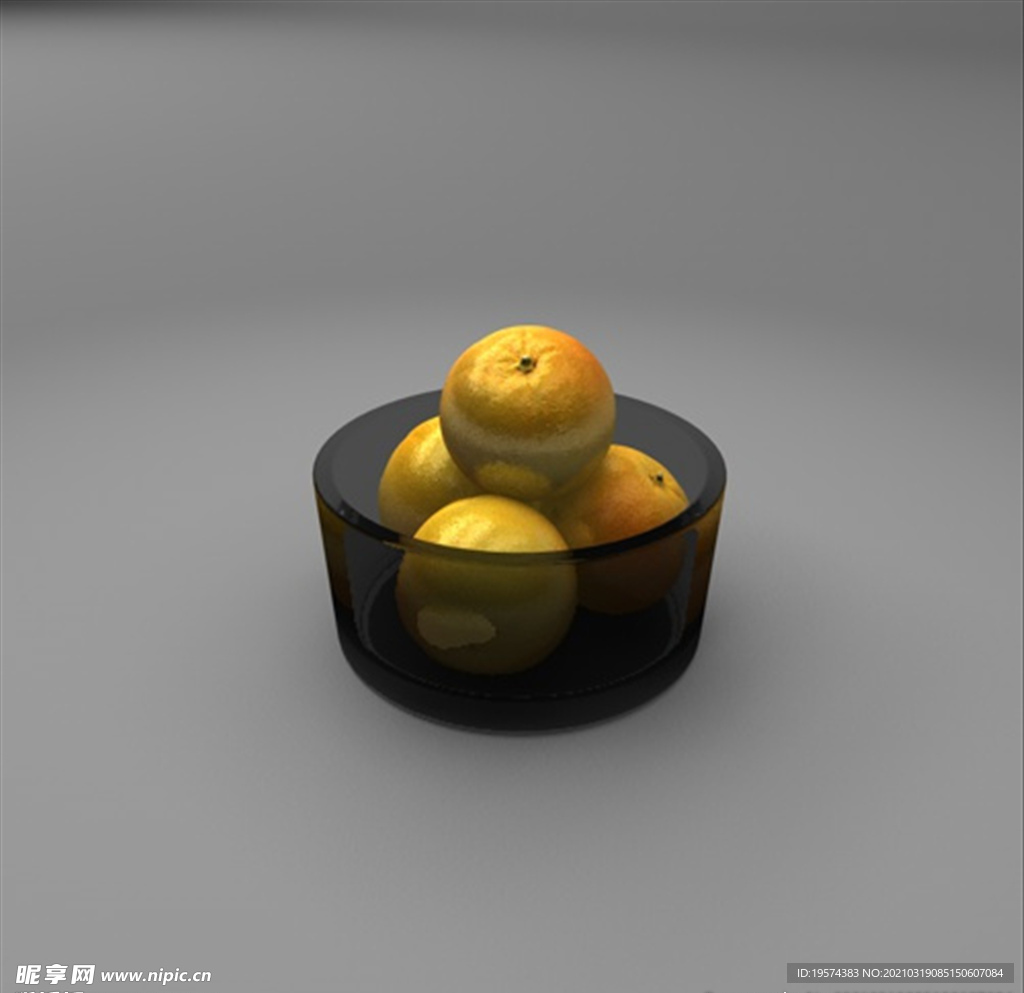 C4D模型橘子橙子