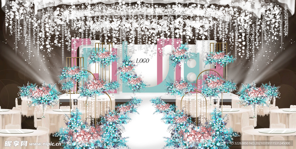 马卡龙婚礼效果图