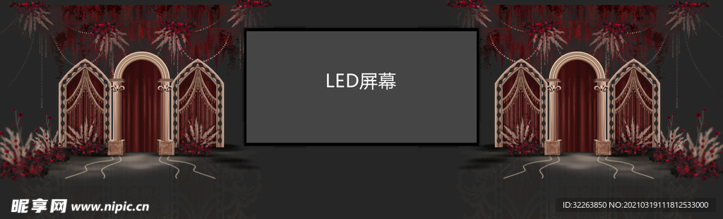 红色巴洛克婚礼效果图