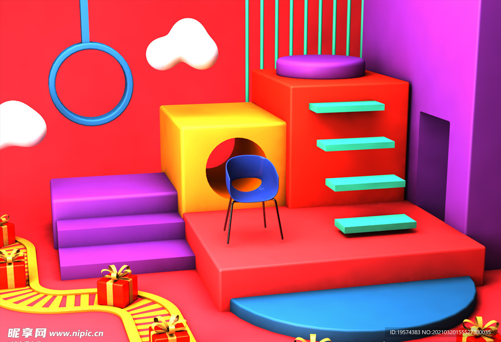 C4D模型 风格电商立体场景