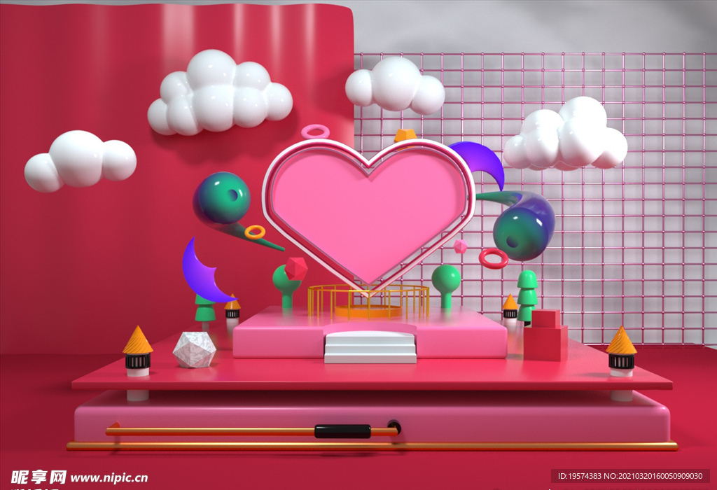 C4D模型 风格电商立体场景
