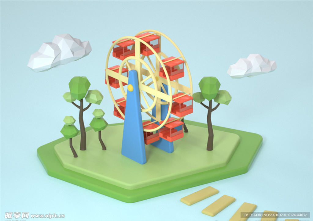 C4D模型 风格电商立体场景