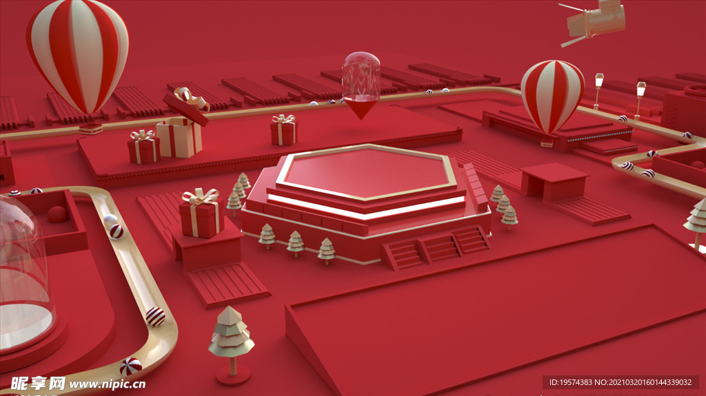 C4D模型 风格电商立体场景