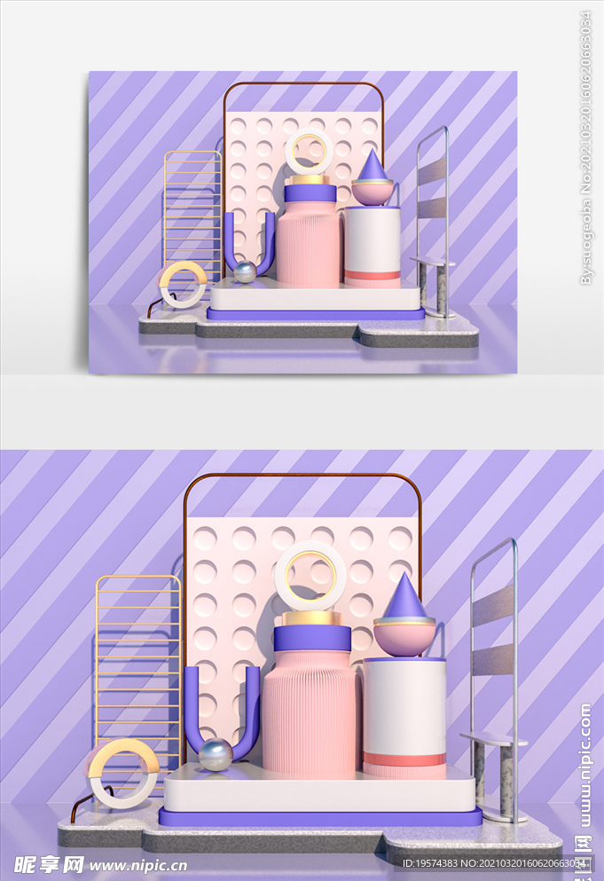 C4D模型 风格电商立体场景