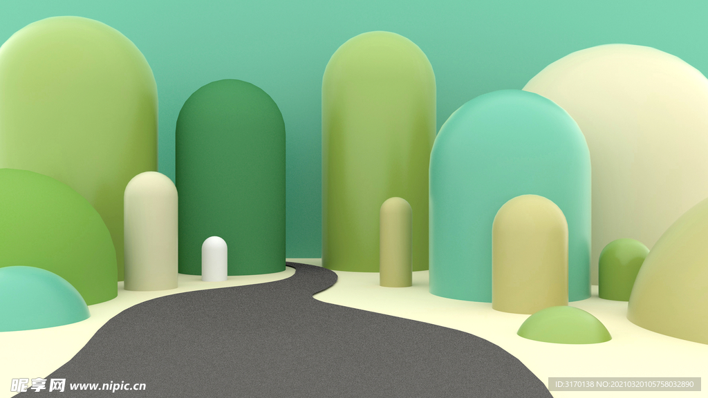 春天小清新c4d海报夏日背景