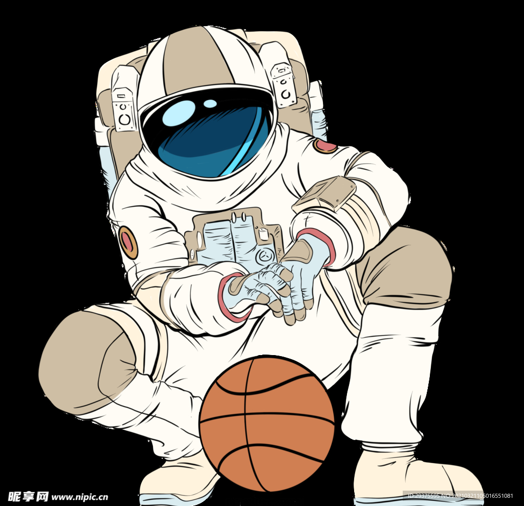 卡通航天宇航员宇宙手绘插画图片