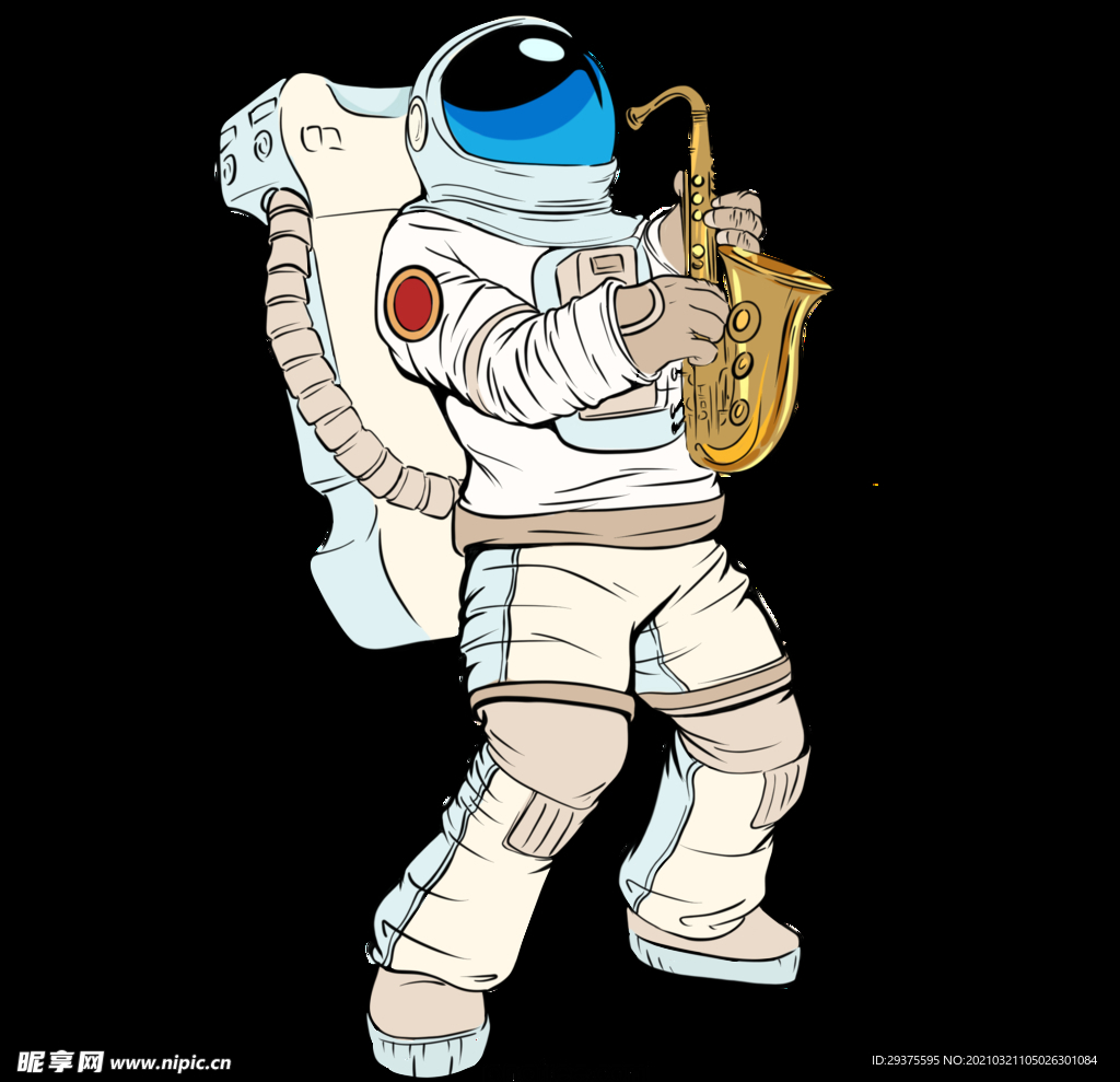 卡通航天宇航员宇宙手绘插画图片