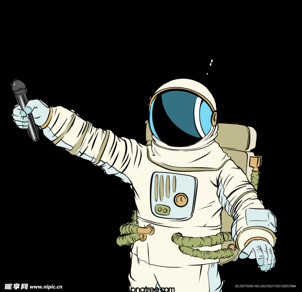卡通航天宇航员宇宙手绘插画图片