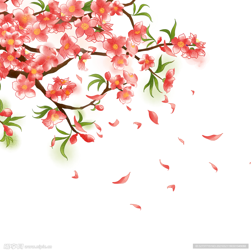 彩色装饰花朵元素