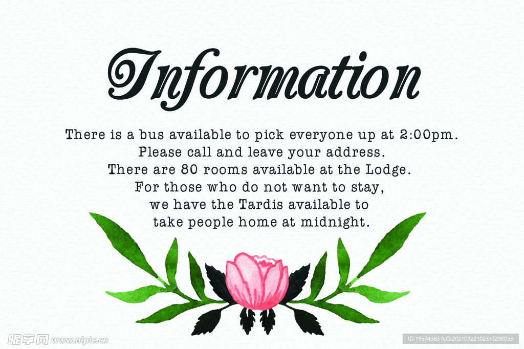 水彩花卉邀请函模板