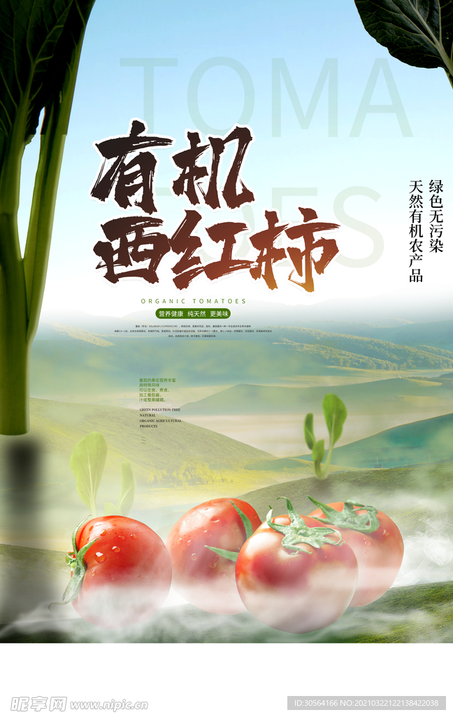 有机西红柿促销活动宣传海报素材