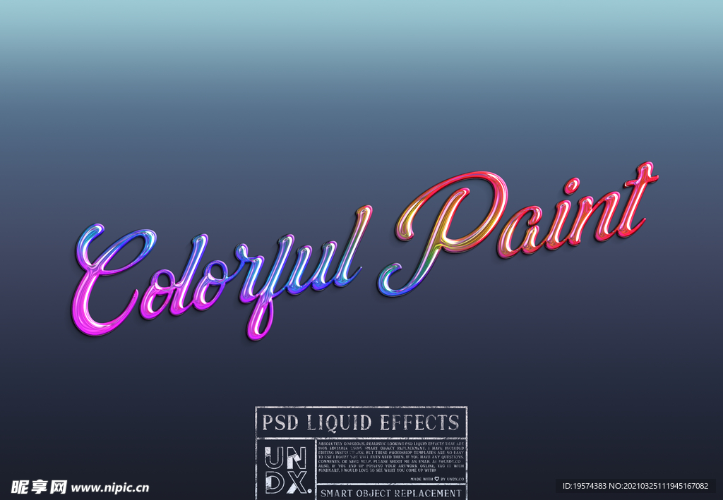 字体 样式3D液体艺术样机