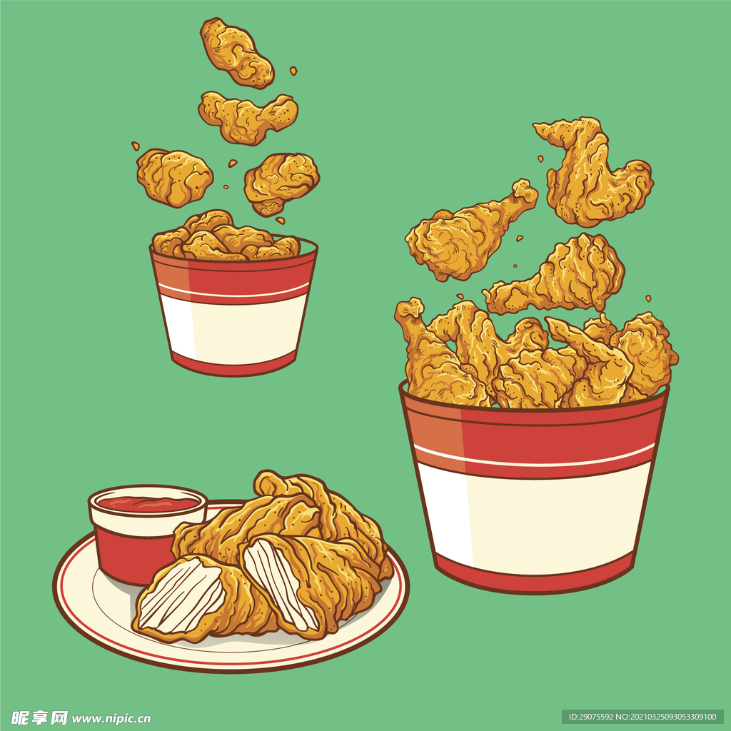 卡通炸鸡