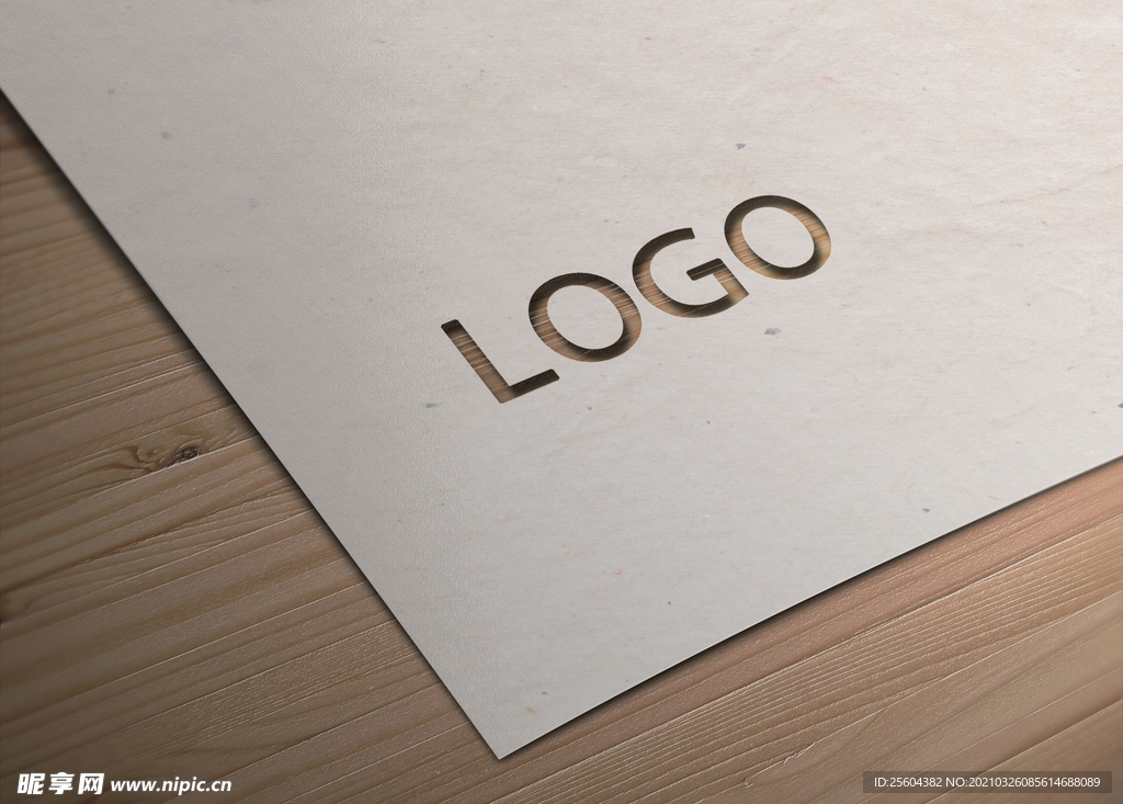 logo样机镂空纸张