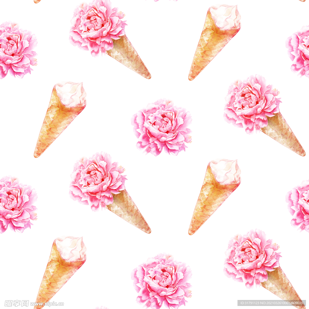 无缝冰激凌图案