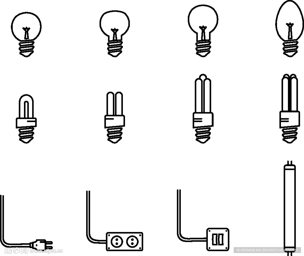 手绘灯泡图标图片