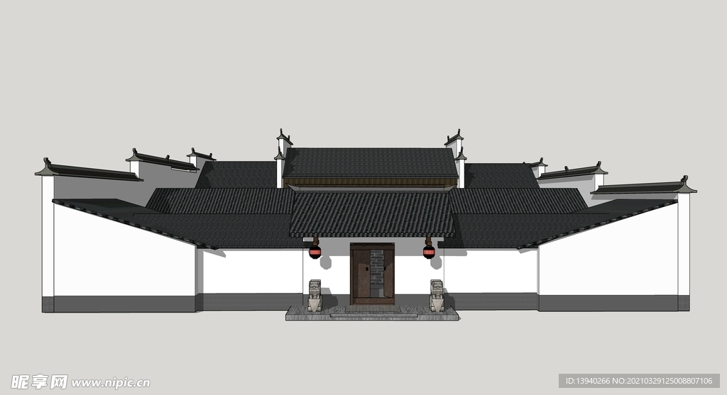 新中式民俗商业街建筑