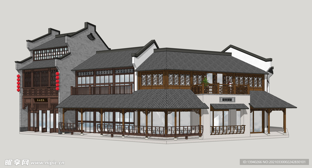 新中式商业街建筑