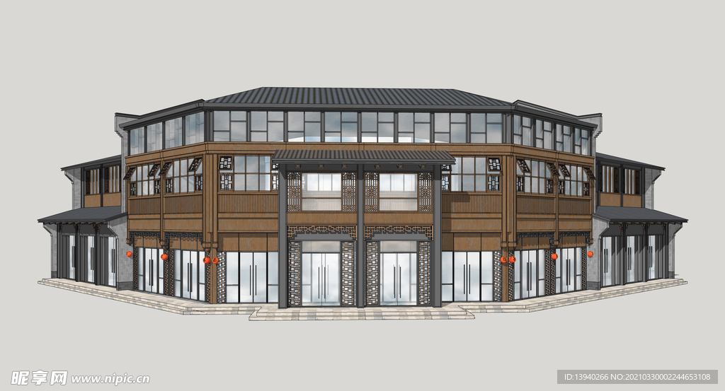 新中式商业街建筑