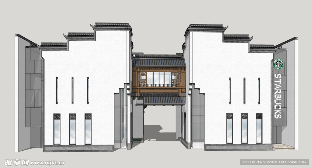 新中式商业街建筑