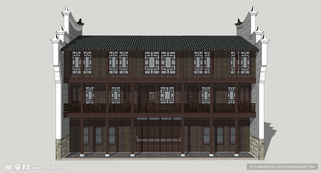 新中式商业街建筑
