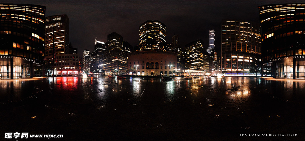 曼哈顿之夜夜景HDRI贴图