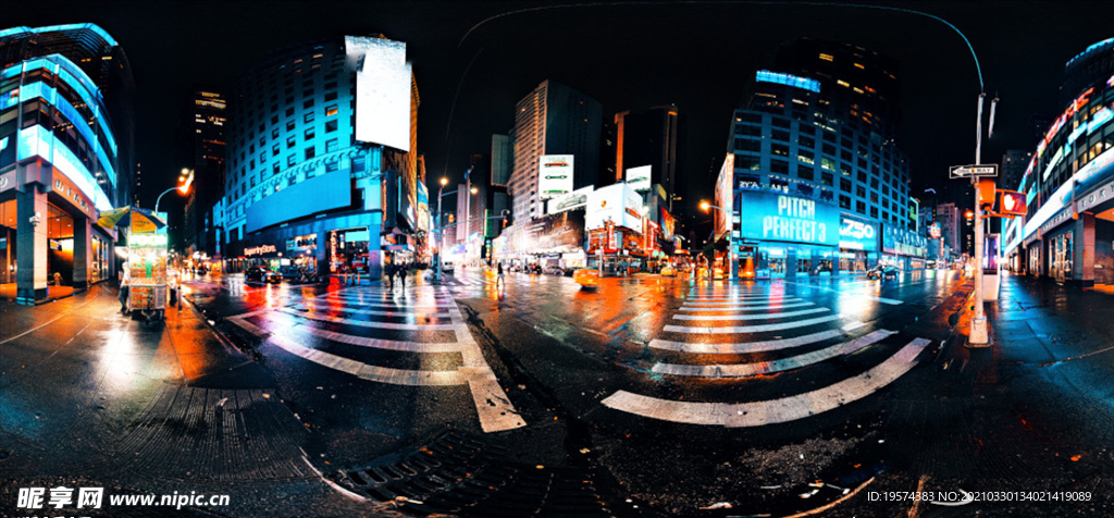 曼哈顿之夜夜景HDRI贴图