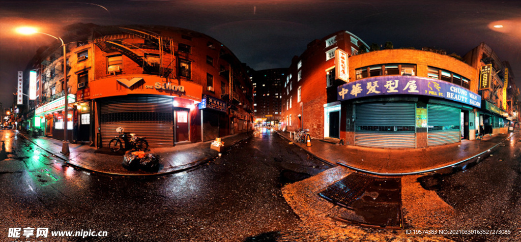 曼哈顿之夜夜景HDRI贴图