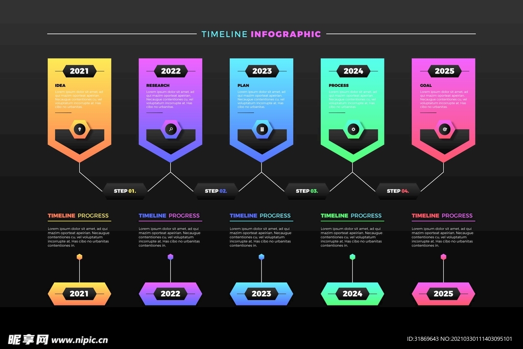 信息图模板 流程