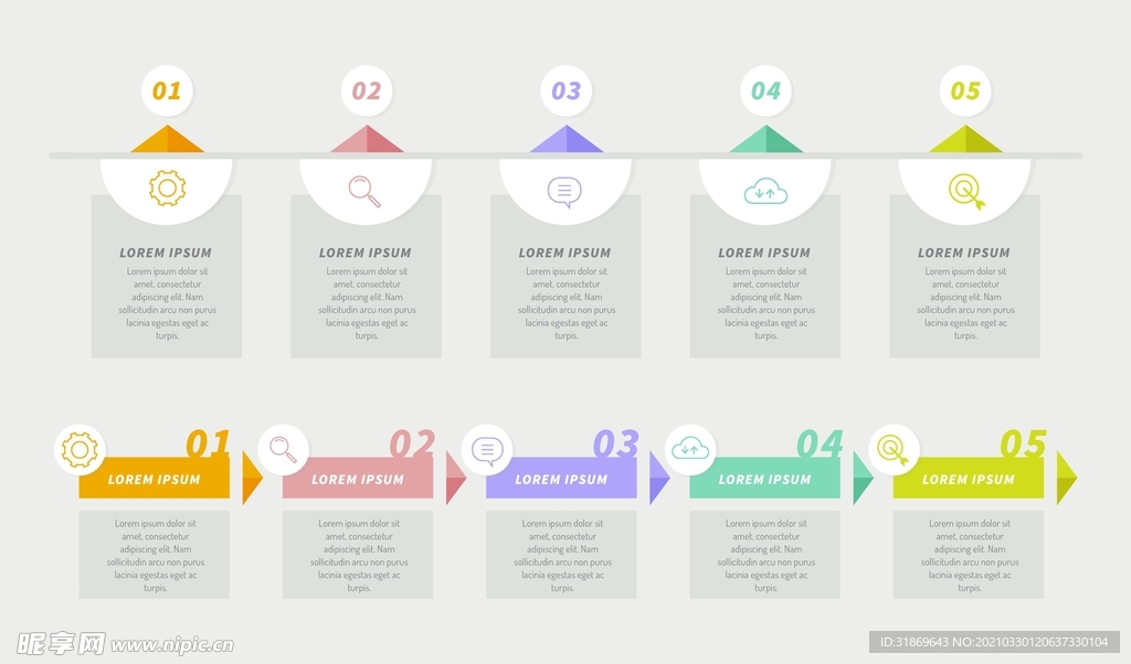 信息图模板 流程