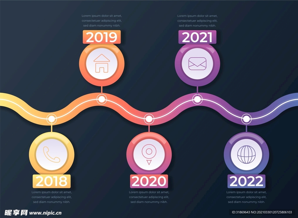 信息图模板 流程