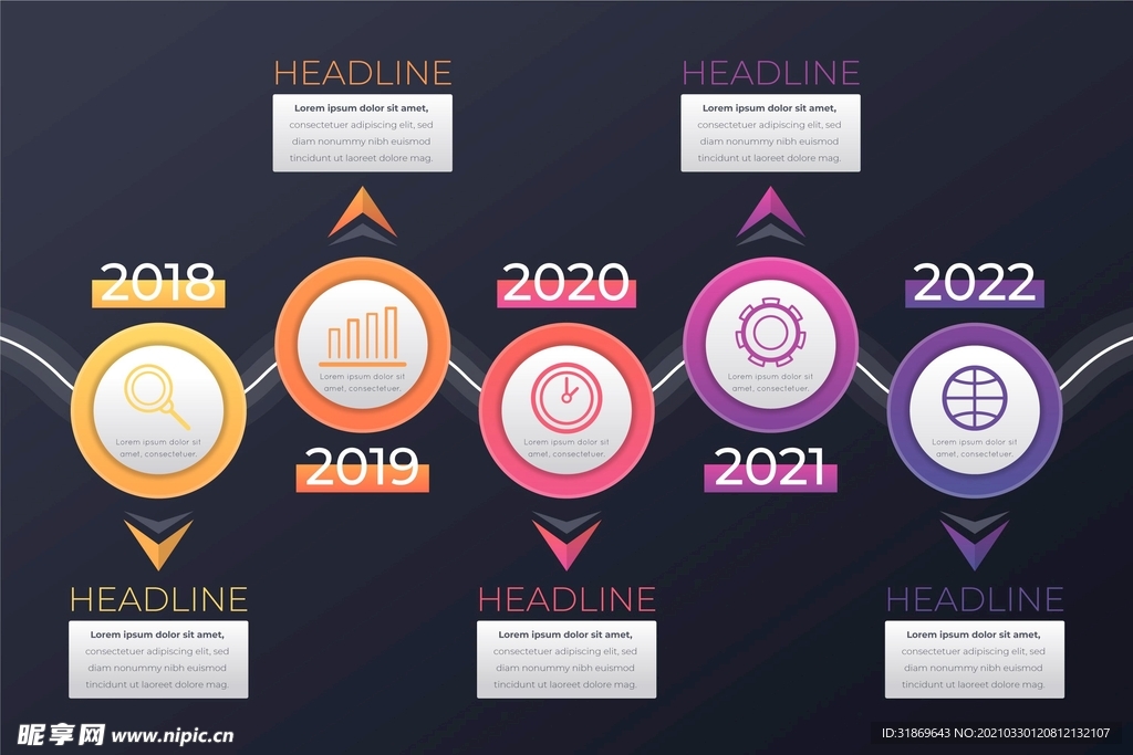 信息图模板 流程