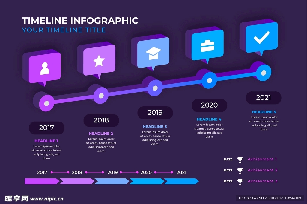 信息图模板 流程